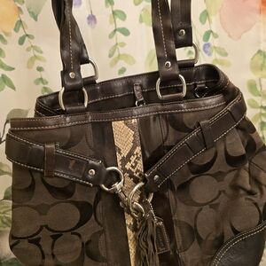 Coach Brown Leather Patch Detail